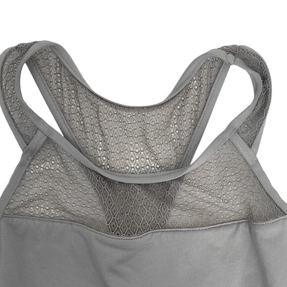 Capezio Women’s Gray Lace Racerback Tank Top Leotard Size Medium M - Picture 3 of 6